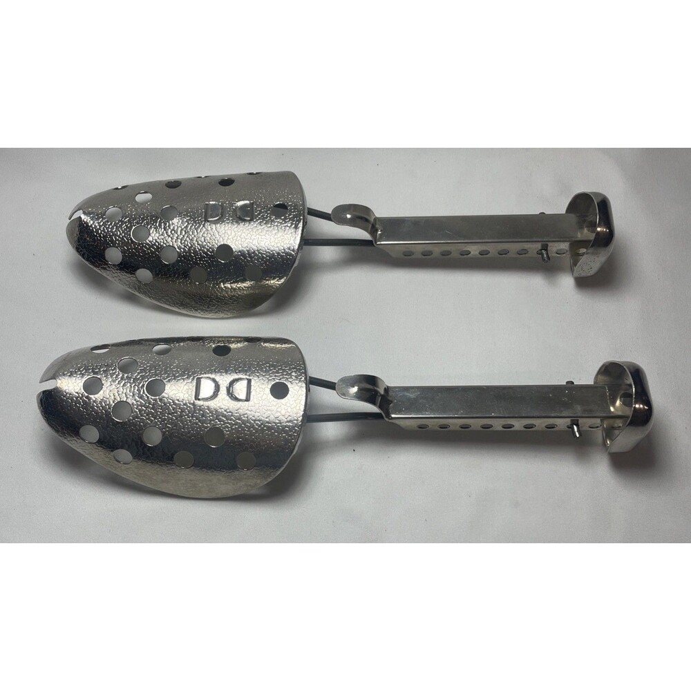 VTG EKCO Hammered Aluminum Metal Adjustable Shoe Tree Shaper Stretcher Pair